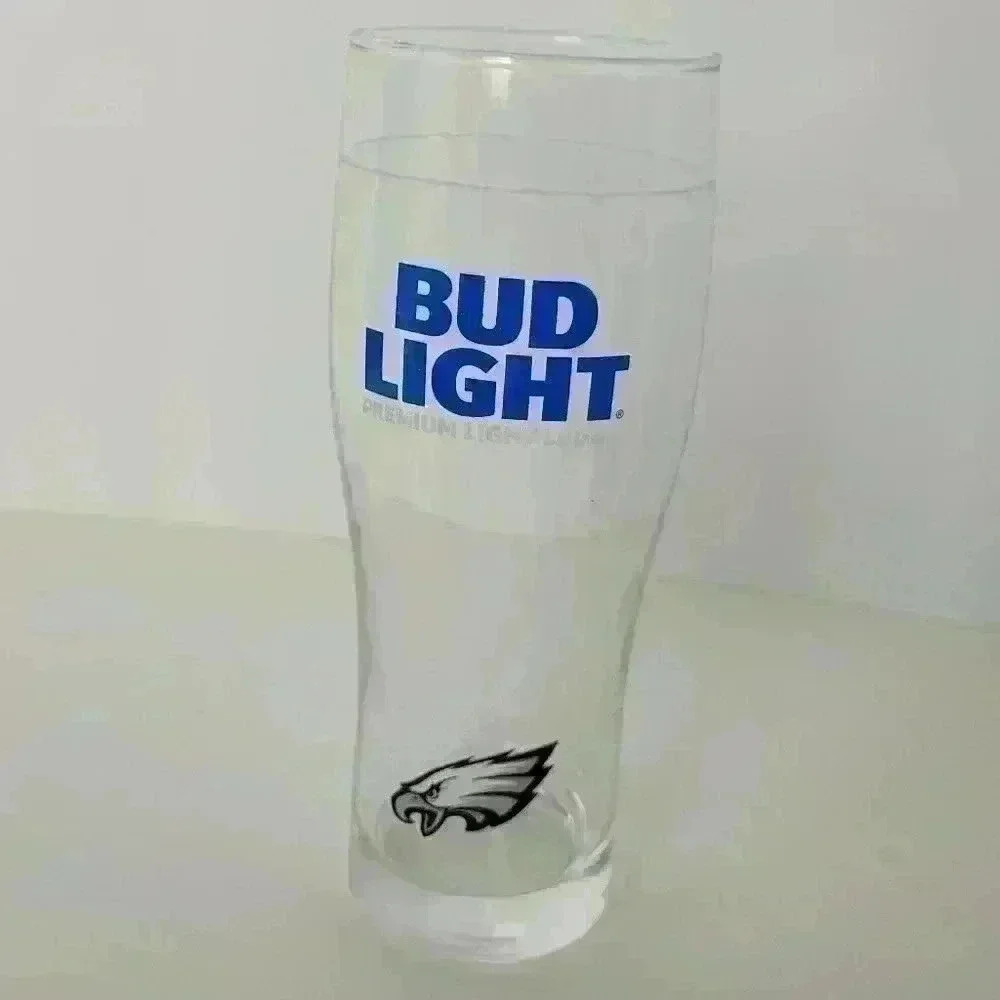 VTG Philadelphia Eagles NFL Bud Light Preimum Larger Style 16 Oz Pint Glass - Picture 2 of 10